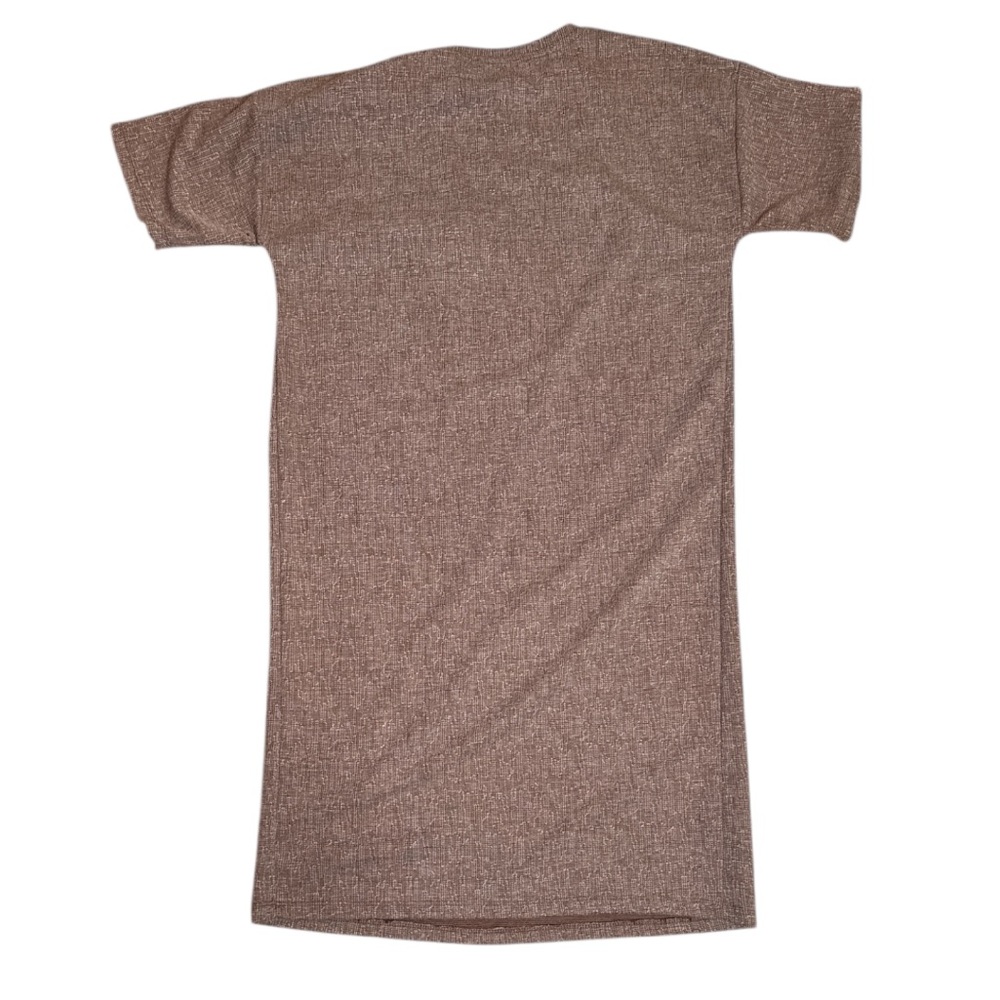 Zara basic pocket tee shirt dress brown tweed plaid size small - Picture 2 of 5